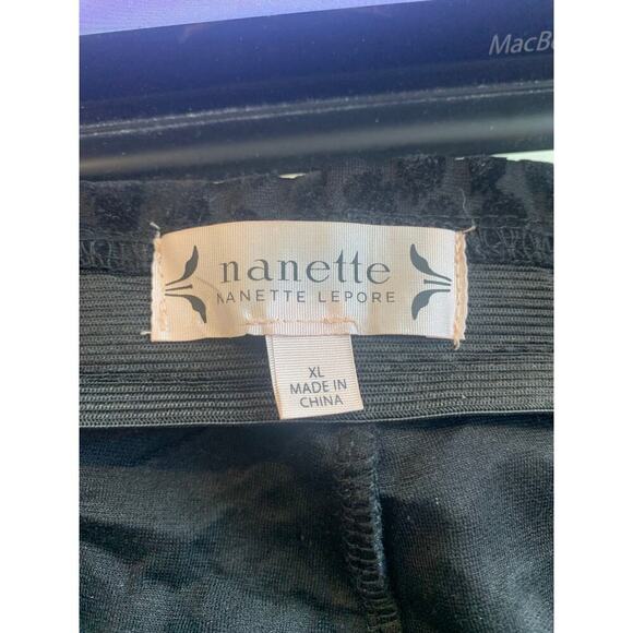 Nanette Lepore Women's Leopard Print Pull-On Pant Elastic Waist Black Size XL - Picture 3 of 5